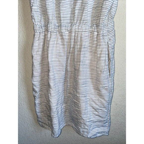 Splendid Tank dress Button Front  tie waist Large Pockets Lagen Cottage Stripe - Picture 10 of 11